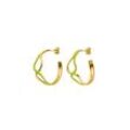 Wave Rush Enamel Hoops 14K Gold Plated