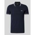 Slim Fit Poloshirt mit Label-Print Modell 'Paul'