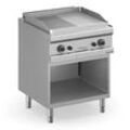 GastroHero Gasgrillplatte Serie 77 - 70/70 1⁄2 glatt, 1⁄2 gerillt