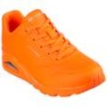 Sneaker SKECHERS "UNO - NIGHT SHADES" Gr. 36, orange (neonorange, uni), Damen, Lederimitat, Schuhe Modernsneaker Sneaker low, im Monochrome-Look