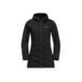 Softshellmantel JACK WOLFSKIN "WINDHAIN COAT W", Damen, Gr. L (42/44), schwarz, Hauptmaterial: 100% Polyester, Mäntel