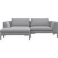 Ecksofa FLEXLUX "Loano, superbequemer Sitzkomfort durch Kaltschaum im Sitz, L-Form", grau (sophisto grau), B:244cm H:86cm T:169cm, 100% Polyester, Sofas, modernes Sofa, frei im Raum stellbar, lose Kissen, hoher Fuß