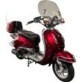 Motorroller ALPHA MOTORS "Firenze Limited", rot (weinrot, schwarz), Motorroller & Mofas, 45 km/h, im Retro-Look, B:85cm H:108,5cm L:189cm, Topseller