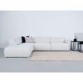 Ecksofa ANDAS "Myrland" Sofas Gr. B/H/T: 241cm x 72cm x 231cm, Chenille, Ottomane links, beige (cream) Breite 241 cm, Chenille, Easy Clean Stoff, mit Kaltschaum