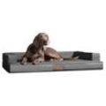 Tierlando ® Orthopädisches Design Hundesofa GIBSON VISCO Kunstleder kubische Form grau/ grau 1,2 m, 22 cm, 90 cm