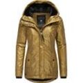 Winterjacke RAGWEAR "Monadde Bling" Gr. L (40), gold (goldfarben), Damen, Obermaterial: 100% Nylon, Innenfutter: 100% Polyester, Wattierung: 100% Polyester, Jacken, Glänzende warme Jacke mit Kapuze