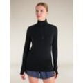 Icebreaker Merinomix 125 ZoneKnit™ Half-Zip-Thermo-Langarmshirt - Frau - Black/graphite - Größe XS