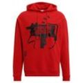 Kapuzensweatshirt DEF "DEF Herren U.Ü.B x", Herren, Gr. M, rot, 80% Baumwolle, 20% Polyester, bedruckt, Langarm, Sweatshirts