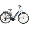 E-Bike ZÜNDAPP "Z901" E-Bikes Gr. 46 cm, 28 Zoll (71,12 cm), grau (grau, weiß) Pedelec, Elektrofahrrad für Damen, Cityrad