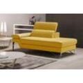 Ottomane EGOITALIANO "Princess, elegantes Designsofa mit erstklassigem Sitzkomfort", gelb, B:177cm H:95cm T:108cm, Leder u00bbBULLu00ab (echtes Rindsleder). Geschliffenes, pigmentiertes und behandeltes Rindsleder mit einer Dicke von 1, 3-1, 5 mm. Dieses Leder zeigt eine ziemlich weiche Hand mit einem halb undurchsichtigen Aussehen. Es handelt sich um ein geschütztes Leder. Eine leichte Deckschicht