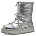 Snowboots TAMARIS Gr. 38, silber (silberfarben), Damen, Textil, Lederimitat, Schuhe mit Duo-Tex-Ausstattung und aufgesetzter Schnürung