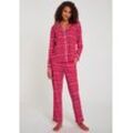 Pyjama LASCANA Gr. 32/34, rot (rot gemustert) Damen Homewear-Sets mit Alloverprint