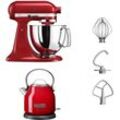 KITCHENAID Küchenmaschine "5KSM125EER+Gratis Wasserkocher 5KEK1222EER", rot (empire rot), B:24cm H:36cm T:37cm, Küchenmaschinen, mit Wasserkocher