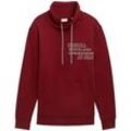 TOM TAILOR Herren Sweatshirt mit Textprint, rot, Textprint, Gr. XL