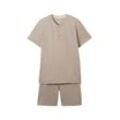 TOM TAILOR Herren Pyjama Shorty, grau, Meliert, Gr. 48