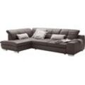 Ecksofa SET ONE BY MUSTERRING "SO 1200 inkl. Sitztiefen- & Rückenverstellung für hohen Sitzkomfort", grau (quarzgrau gdu 19), B:292cm H:89cm T:212cm, 100% Polyester, Sofas, wahlweise mit Bettfunktion, L-Form