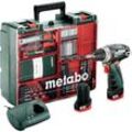 Metabo PowerMaxx BS 600080880 Akku-Bohrschrauber 12 V 2 Ah Li-Ion inkl. 2. Akku, inkl. Koffer, mit Zubehör