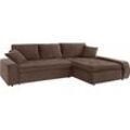 Ecksofa TRENDMANUFAKTUR "Indie II, tolle Detailverarbeitung, bequem und komfortabel im Sitz", braun, B:269cm H:86cm T:169cm, Struktur fein (100% Polyester), Luxus-Microfaser (100% Polyester), Struktur (100% Polyester), Sofas, XL und XXL, wahlweise mit Bettfunktion, L-Form