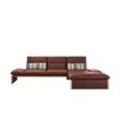 KOINOR Leder-Ecksofa mit Massivholzrahmen aus Wildeiche Humfrey ¦ rot ¦ Maße (cm): B: 314 H: 93 T: 159