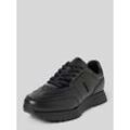 Ledersneaker mit Plateausohle Modell 'LOW TOP LACE UP'