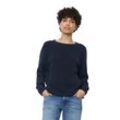 Strickpullover MARC O'POLO "aus Heavy-Weight-Organic-Cotton" Gr. L, blau Damen Pullover