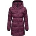 Steppmantel RAGWEAR "Niara Print" Gr. M (38), pink (fuchsia) Damen Mäntel Wintermantel mit angesagtem Hahnentritt Muster