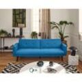 Bestmobilier - Babylone - 2-sitzer schlafsofa klappsofa - aus stoff - blau