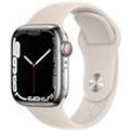 Apple Watch Series 7 Edelstahl 41 mm (2021) GPS silber Sportarmband Polarstern