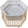 Laufgitter ROBA "Cosiplay Adam & Eule, natur, 6-eckig", Baby, beige (natur), Laufställe, mit Stoffeinlage und Nestchen