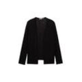 TOM TAILOR Damen Plus - Basic Cardigan, schwarz, Uni, Gr. 46