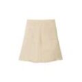 TOM TAILOR Damen Cargo Rock mit Leinen, beige, Uni, Gr. 36