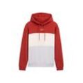 TOM TAILOR DENIM Herren Colorblock Hoodie mit Print, rot, Colour Blocking, Gr. XXL