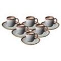 like. by Villeroy & Boch Kaffeetassen mit Untertassen Lave 190 ml 6er Set