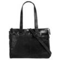 Shopper SPIKES & SPARROW Gr. B/H/T: 42cm x 28cm x 11cm onesize, schwarz, Damen, Leder, unifarben, leicht glänzend, Taschen, echt Leder