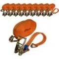 Baumarktplus - 10x Profi Ratschen Spanngurt Spanngurte Zurrgurt 2-tlg 6m 2t 2to 2000kg tüv/gs orange