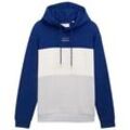 TOM TAILOR DENIM Herren Colorblock Hoodie mit Print, blau, Colour Blocking, Gr. XL