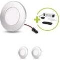 LED Spot 3er SET (3x 2,6W) 12V 3000K-6500K IP20 Ø75x6mm Ausschnitt Ø55mm