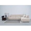 Ecksofa ANDAS "Linkka" Sofas Gr. B/H/T: 282cm x 75cm x 223cm, Chenille, Ottomane rechts, beige (natural) L-Form, in einem weichen Chenille-Stoff, mit Wellenunterfederung