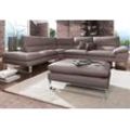 Ecksofa CALIA ITALIA "Dave, italienisches Designsofa mit erstklassigem Sitzkomfort, L-Form", braun (espresso), B:297cm H:87cm T:97cm, NaturLeder Sorrento, Leder Bull, Sofas, mit tollen Lederbezügen