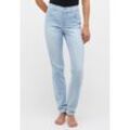 Straight-Jeans ANGELS "CICI" Gr. 46, Länge 30, blau (bleach blau) Damen Jeans in Slim Fit-Passform