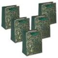 5 SIGEL Geschenktaschen Golden ornaments on green Motiv 18,0 x 23,0 cm