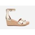 UGG® Eugenia Sandalen für Damen in Pale Gold Metallic, Größe 42, Leder