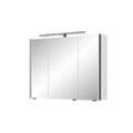 Pelipal Serie 7045 Spiegelschrank SEEA02493G126BA LED-Plus-Aufsatzleuchte, dreitürig, schwarz, 90 cm