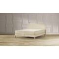 Emma Elite Boxspringbett Comfort - Beige - 180x200 cm - Kopfteil Streifen - Natur Füße