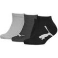 PUMA Kinder Sneaker Socken im Vorteilspack - Kid's BTW Sneaker Grau/Dunkelblau 39-42 12er Pack (4x3P)