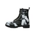 Schnürboots DOGO "Damen Black Long Boots Go Back To Being Yourself 36 Damen Boots" Gr. 36, Normalschaft, schwarz (schwarz, rot), Damen, Lederimitat, Schuhe, Vegan