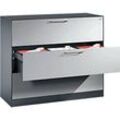 Hängeregistraturschrank ASISTO C 3000, 3 Schubladen, 3-bahnig, B 1200 mm, anthrazit/alusilber