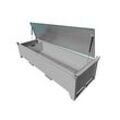 Leuchtstoffröhrenbox BAUER SL-N 220, Stahlblech, unterfahrbar, Deckel verzinkt, herausnehmbare Trennwand, B 2300 x T 800 x H 530 mm, grau