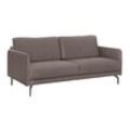 3-Sitzer "CR.450, Designsofa, edles Sofa, Loungesofa, Ledersofa, klares Design", beige (beigegrau 534, 26), B:190cm H:85cm T:95cm, NaturLEDER OSKAR (echtes Rindsleder), Chenille COCO (72% Polyester 15% Baumwolle 13% Polyacryl), CREATION BY ROLF BENZ, Sofas, Armlehne sehr schmal, Breite 190 cm, Alugussfuß Umbragrau