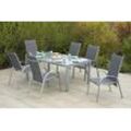 Garten-Essgruppe MERXX "Amalfi" Sitzmöbel-Sets Gr. Polyester, silberfarben (silber, grau)